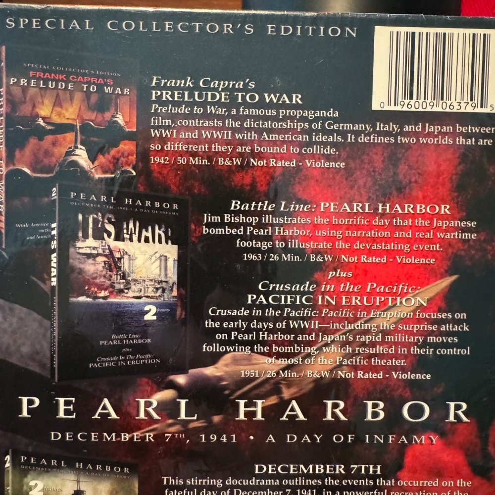 PEARL HARBOR IT'S WAR : DEC 7TH , 1941 A Day of Infamy (3-DISC DVD - SET) SEALED - Picture 3 of 7
